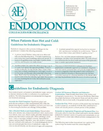 Guidelines for Endodontic Diagnosis - American Association of ...