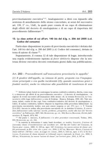 Art. 283 – Provvedimenti sull'esecuzione provvisoria in ... - Shop