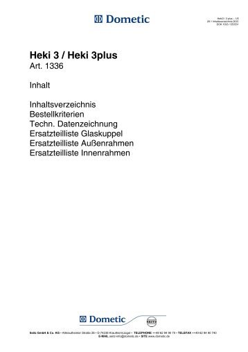 Ersatzteilliste Heki 3 / Heki 3plus Außenrahmen - 4Vrijetijd.nl