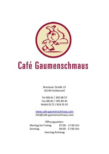 Die Speisekarte als pdf - Cafe Gaumenschmaus