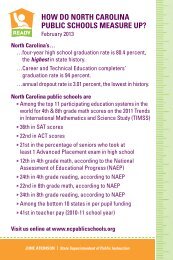 How Do NortH CaroliNa PubliC SCHoolS MeaSure uP?