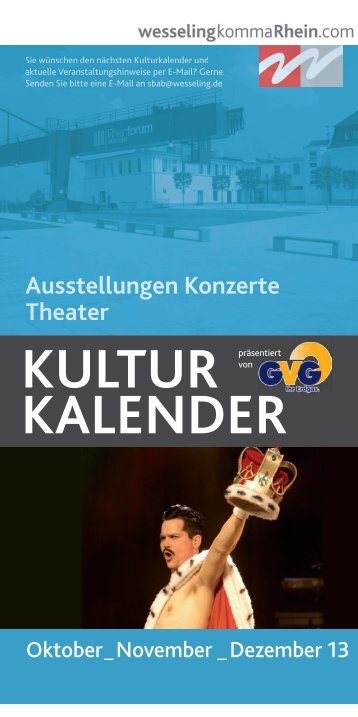 Kulturkalender 2013 - Oktober bis Dezember - Stadt Wesseling