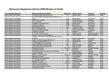 Mortuary Register 2013 - NSW Health