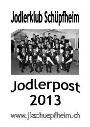 Jodlerpost 2013 - Jodlerklub Schüpfheim