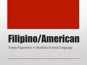 Tropic/Figurative vs Realistic/Literal Language - WordPress.com