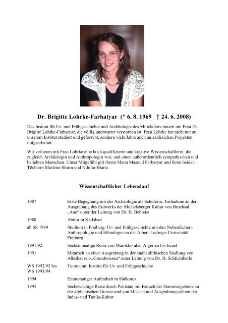 Dr. Brigitte Lohrke-Farhatyar - Institut für Archäologische