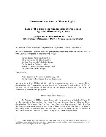 Dismissed Congressional Employees (Aguado-Alfaro et al.) v. Peru