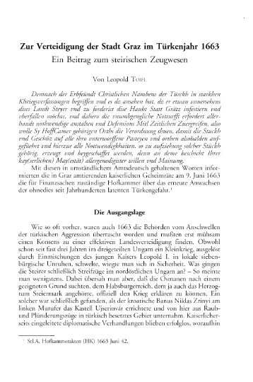Leopold Toifl, Zur Verteidigung der Stadt Graz im ... - Landesarchiv