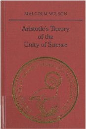 Aristotle's Theory Unity of Science