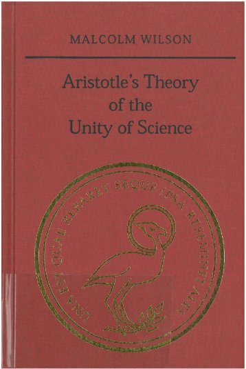 Aristotle's Theory Unity of Science