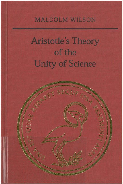 Aristotle's Theory Unity of Science