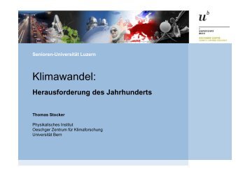 Klimawandel: Die Herausforderung des Jahrhunderts - Senioren ...