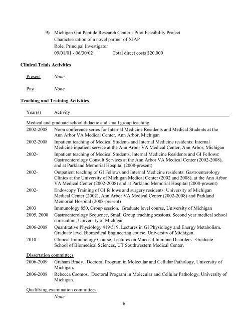 Curriculum vitae - UT Southwestern