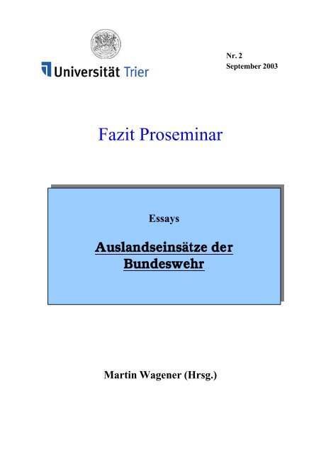 Trier Seminar on Germany's foreign deployments - Deutsche ...