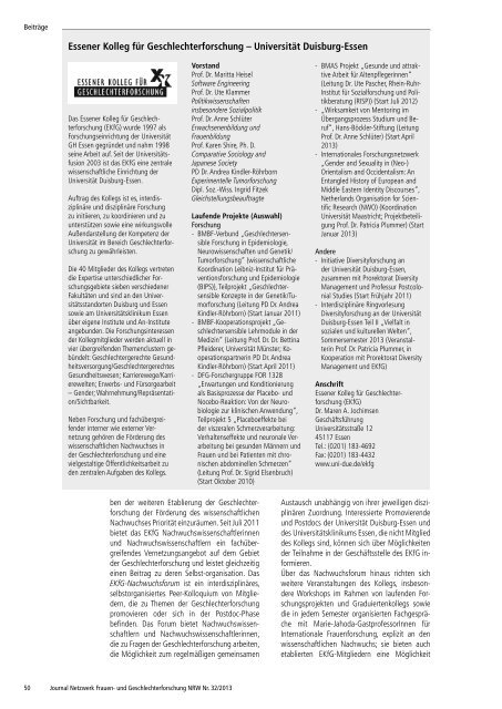 Journal Netzwerk Frauen- und Geschlechterforschung NRW Nr. 32