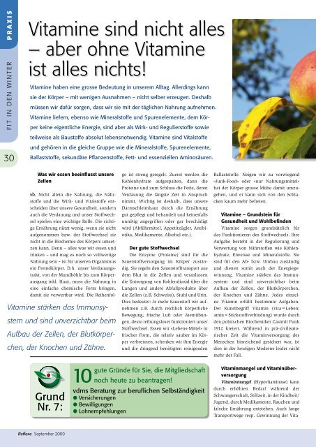 Reflexe Ausgabe September 2009 - vdms