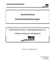 Ausschreibung Sicherheitsdienstleistungen - Schloß Schönbrunn