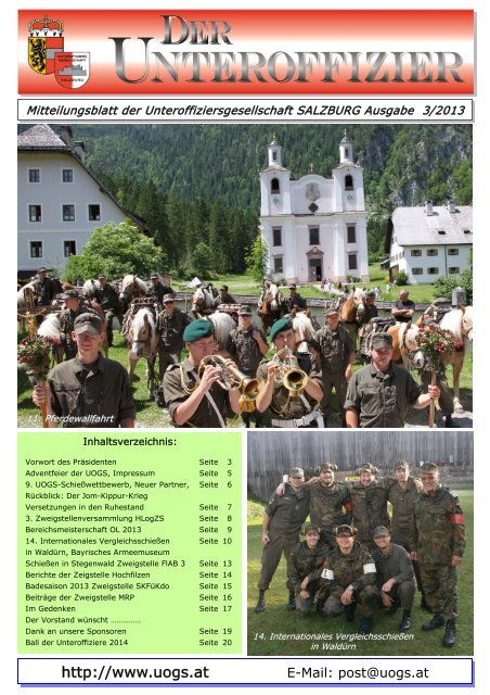 Mitteilungsblatt 3/2013 ist online - Unteroffiziersgesellschaft Salzburg