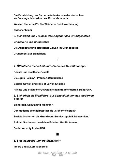 Gert-Joachim Glaeßner Sicherheit in Freiheit Die Schutzfunktion des ...