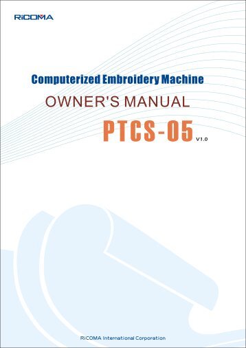 PTCS-05 English Manual - Embroidery MachineComputer ...