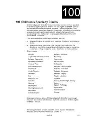 Chapter 100 Children's Specialty Clinics - Alabama Medicaid Agency