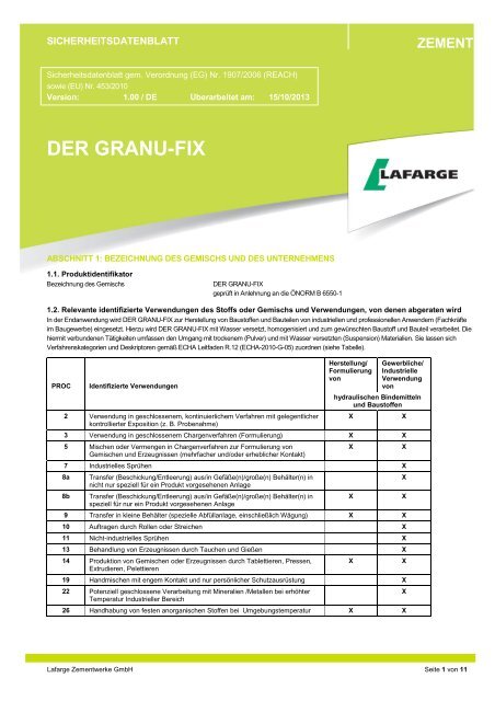 DER GRANU-FIX - Lafarge