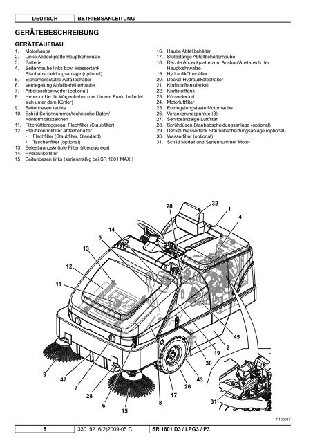 SR 1601 D3 / LPG3 / P3 - Nilfisk PARTS - Nilfisk-Advance