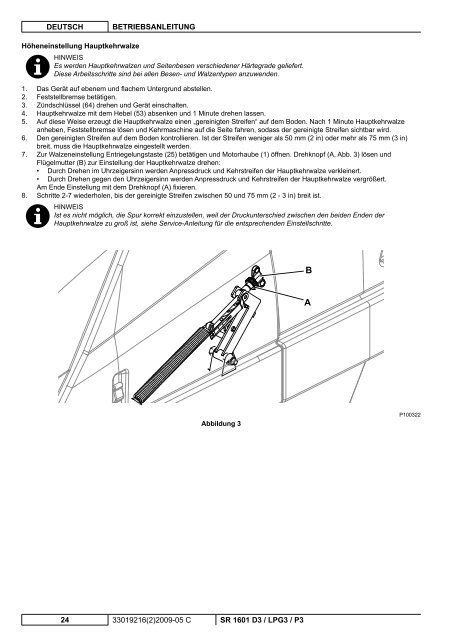 SR 1601 D3 / LPG3 / P3 - Nilfisk PARTS - Nilfisk-Advance