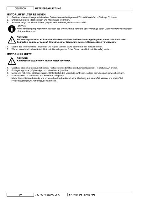 SR 1601 D3 / LPG3 / P3 - Nilfisk PARTS - Nilfisk-Advance