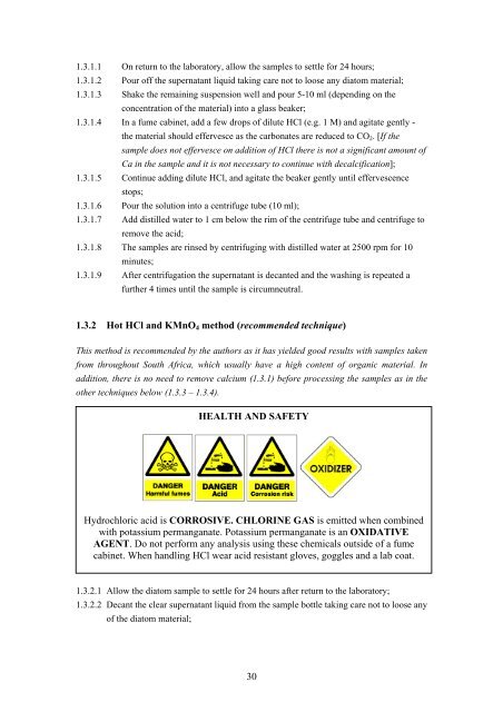 A Methods Manual for the Collection, Preparation and Analysis of ...