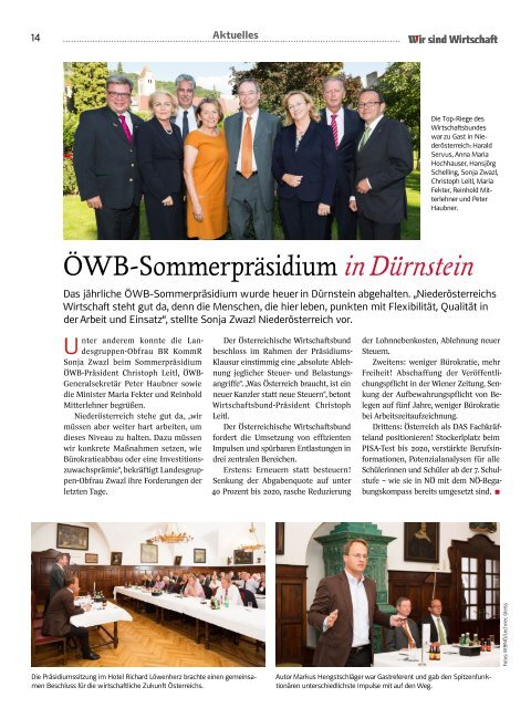 29. September 2013 Liste 2, ÖVP - Österreichische Wirtschaftsbund