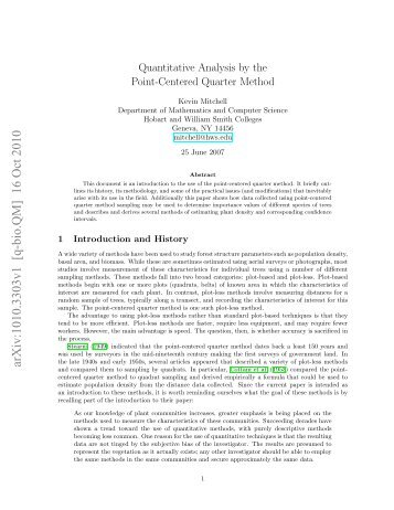 Quantitative Analysis by the Point-Center Quarter Method