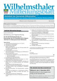 Amtsblatt der Gemeinde Wilhelmsthal