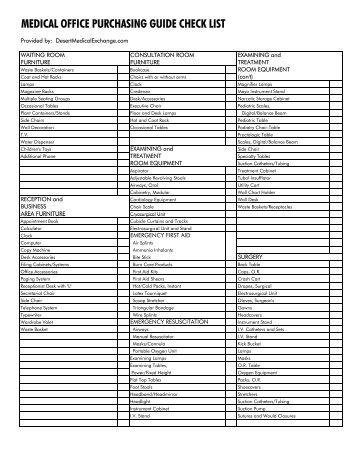 Office Set up Checklist-complete 1.2 - Global Medical Supplies