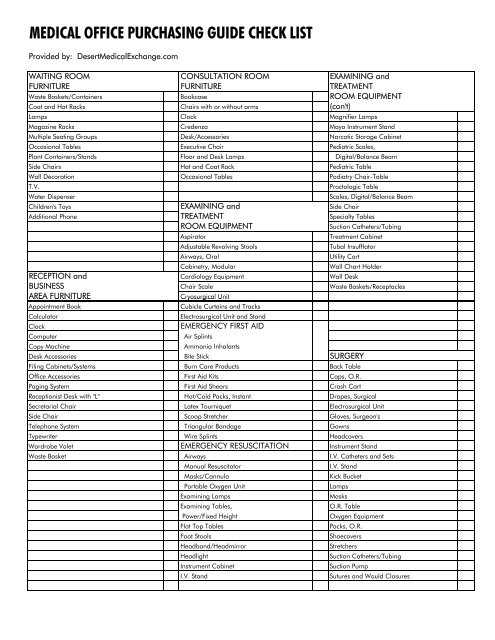 Office Set up Checklist-complete 1.2 - Global Medical Supplies