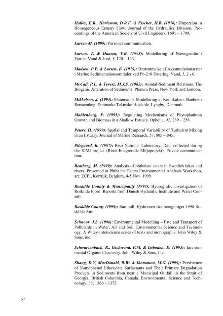 Phthalates and Nonylphenols in Roskilde Fjord