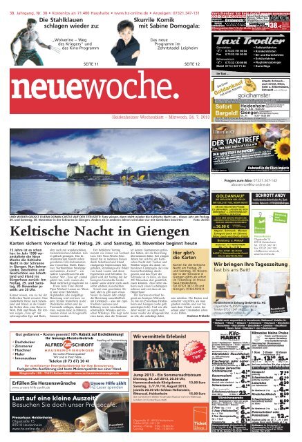 Keltische Nacht in Giengen - Heidenheimer Zeitung