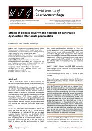 Effects of disease severity and necrosis on pancreatic dysfunction ...