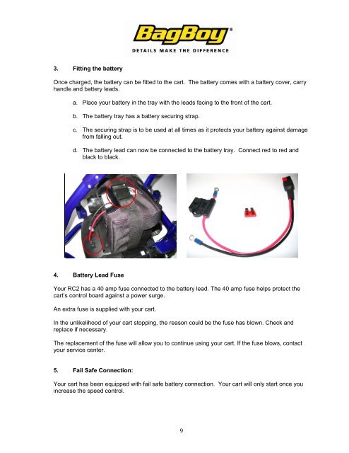 Bag Boy Nav-C Series Instruction Manual-May08 - Bag Boy Company