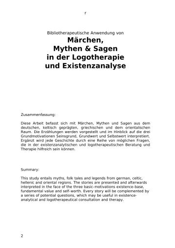 Märchen, Mythen & Sagen in der Logotherapie und Existenzanalyse