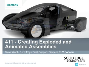 411 - Creating Exploded and Animated Assemblies - Solid Edge ...