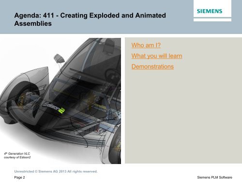 411 - Creating Exploded and Animated Assemblies - Solid Edge ...
