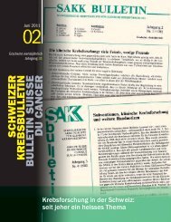 Krebsforschung in der Schweiz - SAKK – Swiss Group for Clinical ...