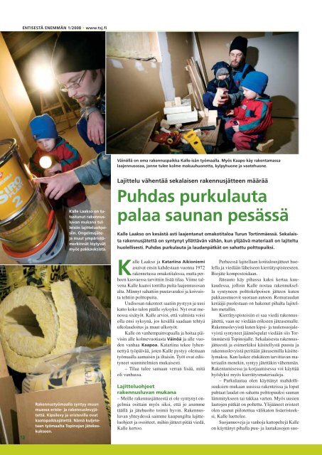 Entisestä Enemmän nro 01/08 FI, PDF - Turun Seudun Jätehuolto