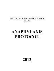 HCDSB Anaphylaxis Protocol - Halton Catholic District School Board