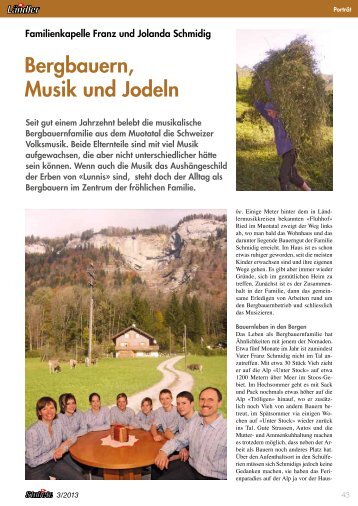 Bergbauern, Musik und Jodeln - Stubete