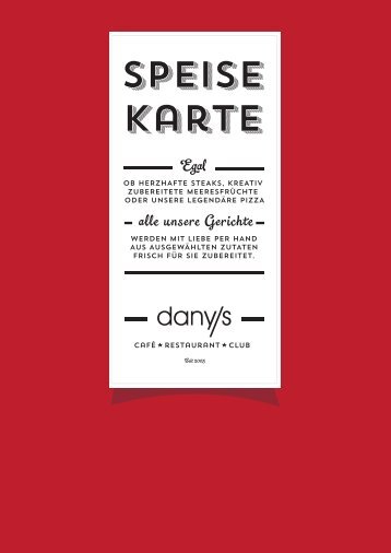 Speise karte - Danys Restaurant Neu-Ulm