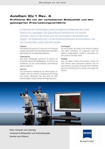 AxioCam ICc 1 Rev. 4 Produkt-Info - Carl Zeiss