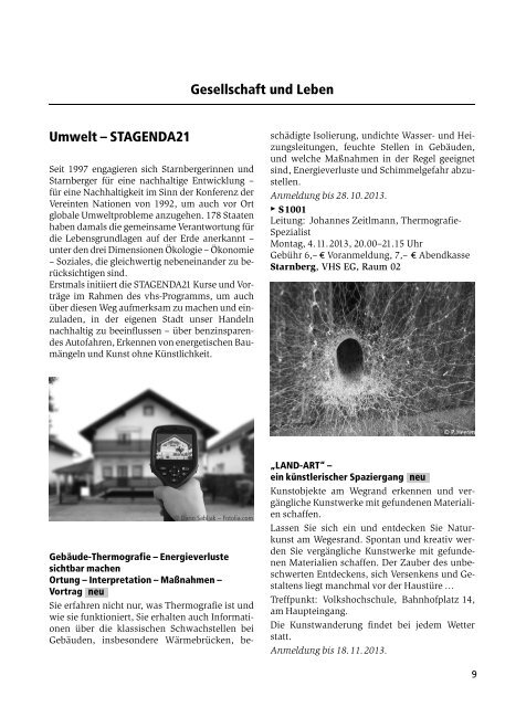 Gesellschaft und Leben Umwelt – STAGENDA21 - vhs Starnberg
