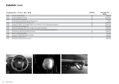Preisliste Midi-Klasse D 2013-2014 - PhoeniX Reisemobile